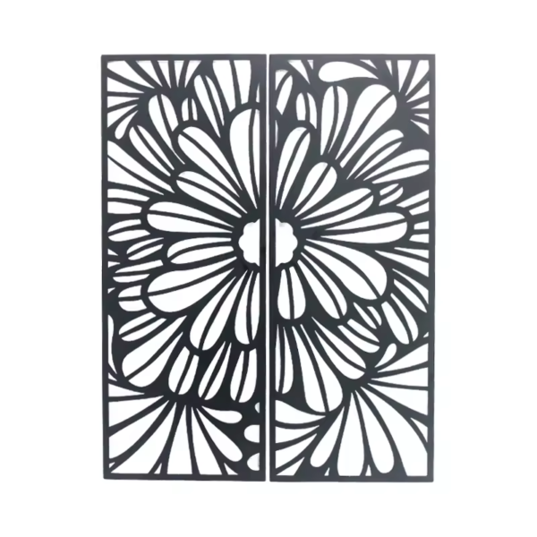 3d Black Nordic Metal Flower Leaf Wall Art Hangings Decoration Wall Mounted Iron Plate Home Decor - Image 2
