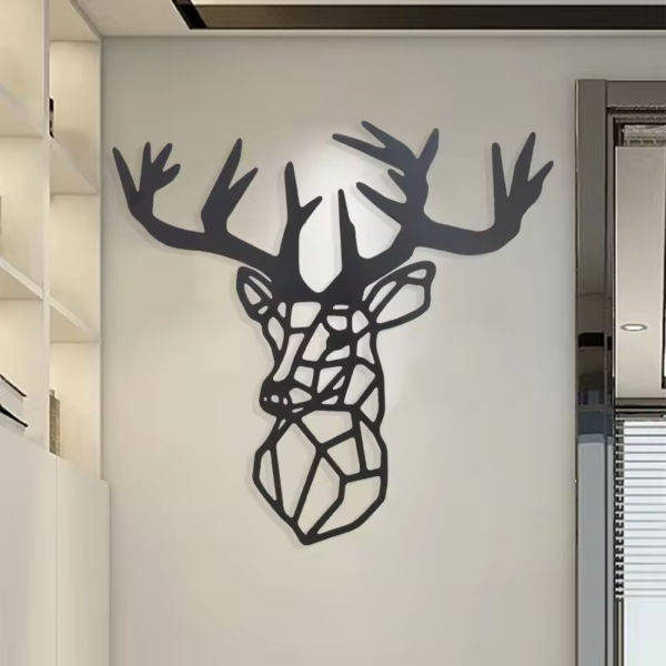 Crafted Creations™ - Abstract Deer Head Metal Wall Art Decor Sculpture Metallic Wall Hanging