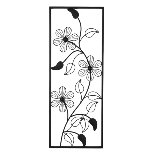 Metal Flower Wall Art Sculpture Wall Hangings with Flower for Home Decor