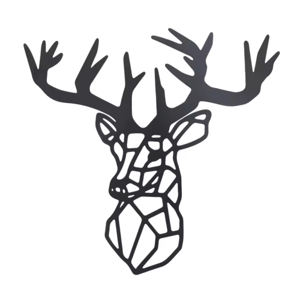 Crafted Creations™ - Abstract Deer Head Metal Wall Art Decor Sculpture Metallic Wall Hanging - Image 2