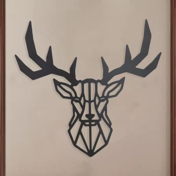 Crafted Creations™ - Abstract Deer Head Metal Wall Art Decor Sculpture Metallic Wall Hanging - Image 3