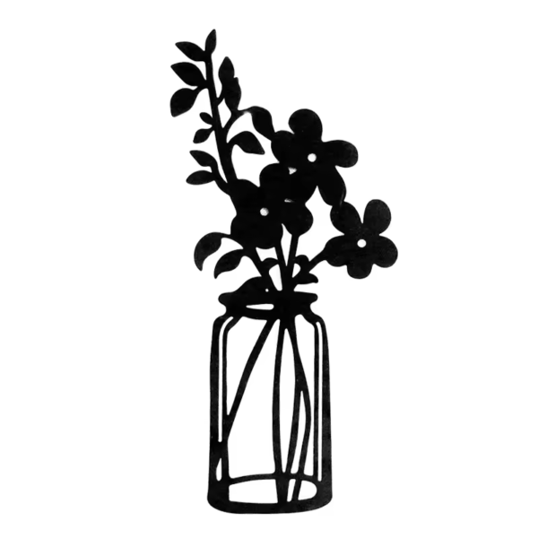 Crafted Creations™ - 3 Pieces Metal Black Classic Vase Flowers Wall Decor Wall Art Iron Modern Hanging (Copy) - Image 3