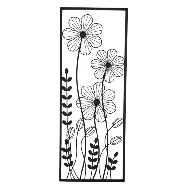 Metal Flower Wall Art Sculpture Wall Hangings with Flower for Home Decor - Image 3