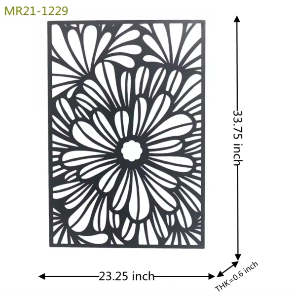 3d Black Nordic Metal Flower Leaf Wall Art Hangings Decoration Wall Mounted Iron Plate Home Decor - Image 3