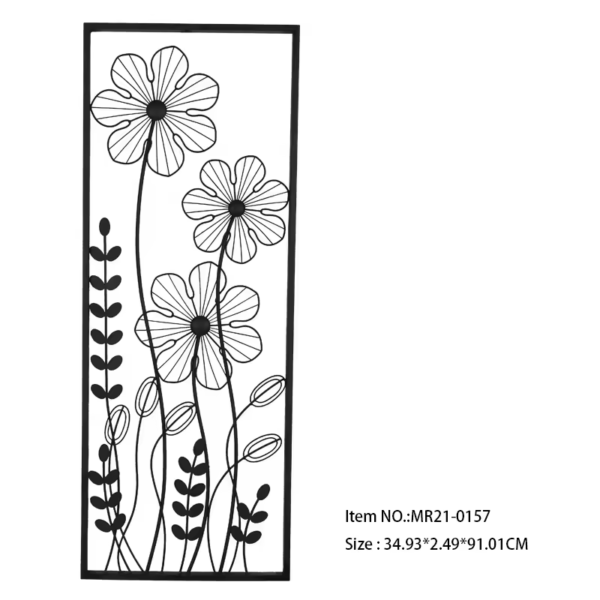 Metal Flower Wall Art Sculpture Wall Hangings with Flower for Home Decor - Image 4