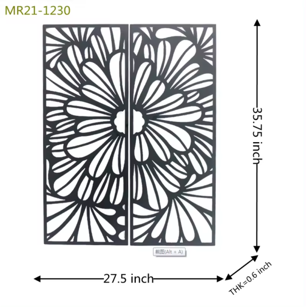 3d Black Nordic Metal Flower Leaf Wall Art Hangings Decoration Wall Mounted Iron Plate Home Decor - Image 5