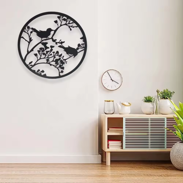 Crafted Creations™ - Round Metal Birds Wall Sculpture Hanging - Image 3