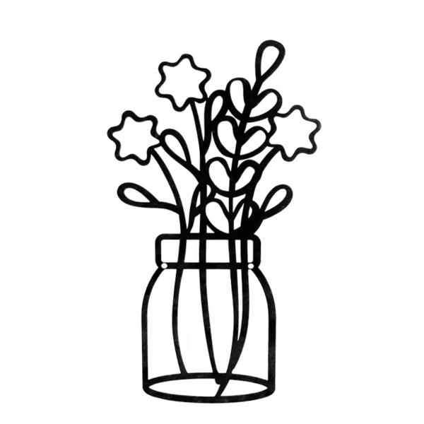 Crafted Creations™ - 3 Pieces Metal Black Classic Vase Flowers Wall Decor Wall Art Iron Modern Hanging (Copy) - Image 6