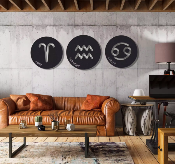 Wall Iron Art 12 Zodiac Art Home Wall Decoration