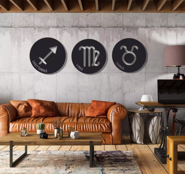 Wall Iron Art 12 Zodiac Art Home Wall Decoration - Image 2