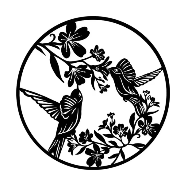 Metal Black Spring Bird Wall Art Decor For Dining Room Kitchen Bedroom - Image 2