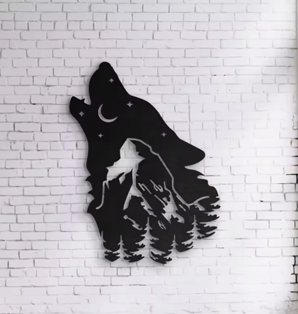 Mountain Wolf metal decorative wrought iron metal wall art - Image 3