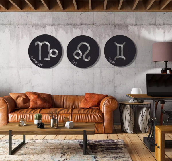 Wall Iron Art 12 Zodiac Art Home Wall Decoration - Image 3