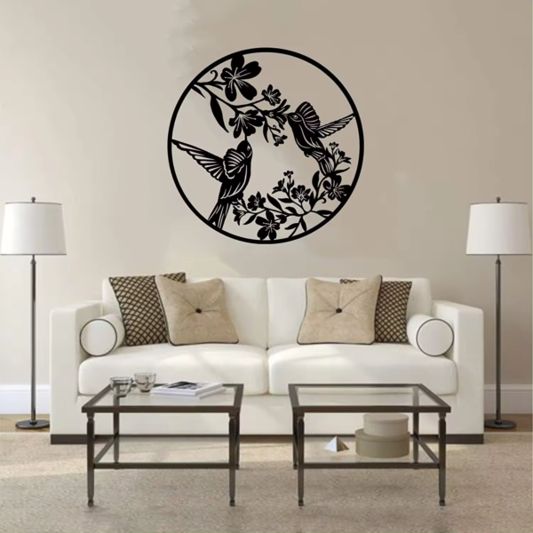 Metal Black Spring Bird Wall Art Decor For Dining Room Kitchen Bedroom - Image 3