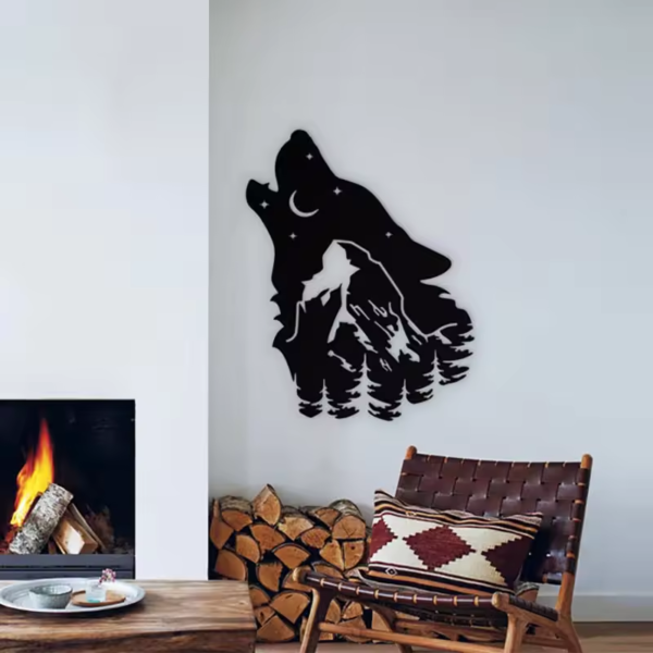Mountain Wolf metal decorative wrought iron metal wall art - Image 4