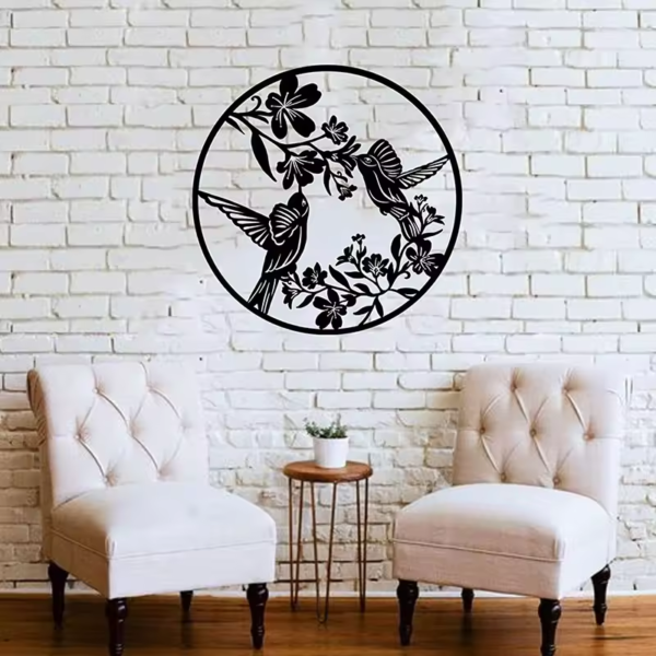 Metal Black Spring Bird Wall Art Decor For Dining Room Kitchen Bedroom - Image 4