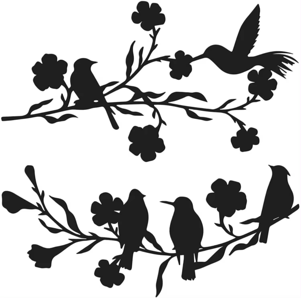Latest Pop Bird In The Tree Metal Pendant Cross Border Wall Decoration - Image 4