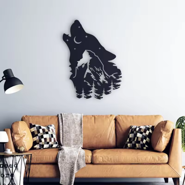 Mountain Wolf metal decorative wrought iron metal wall art